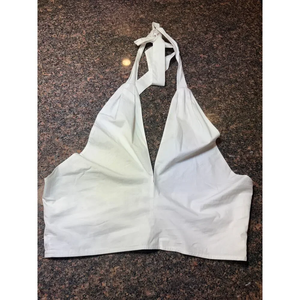 Staud 100% Cotton Halter Side Zipper Size 14 NWT - Picture 14 of 16